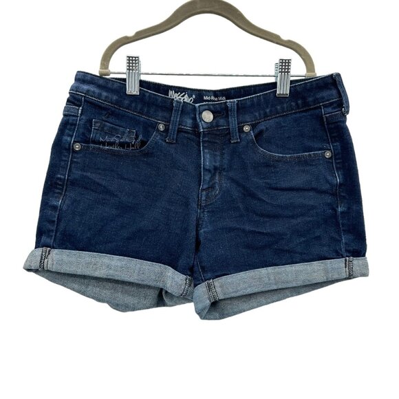 Mossimo Mid-Rise Midi Power Stretch Jean Shorts Size 26 - Picture 1 of 4